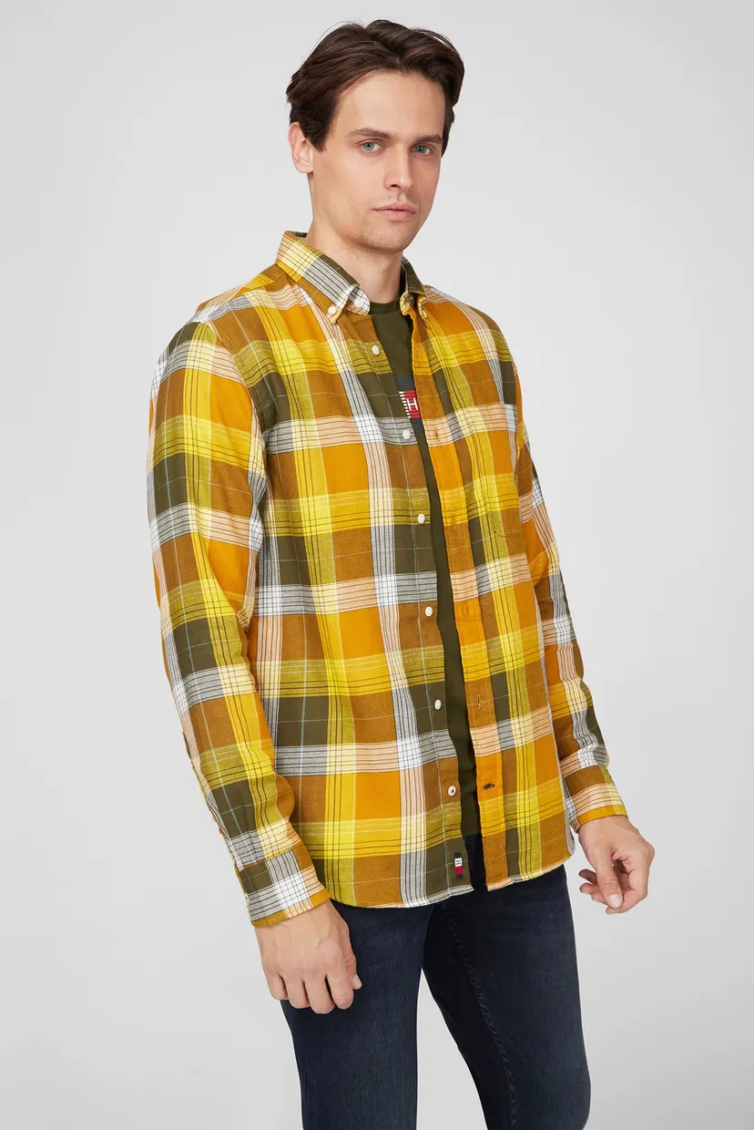 Мужская рубашка в клетку COTTON LINEN CHECK 3