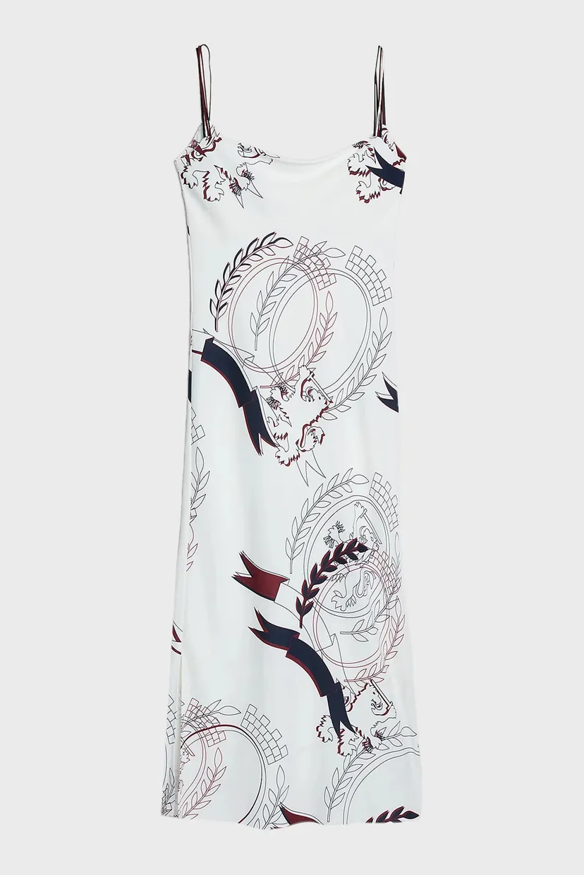 Женское белое платье с узором THC SLICED CREST SLIP DRESS 9