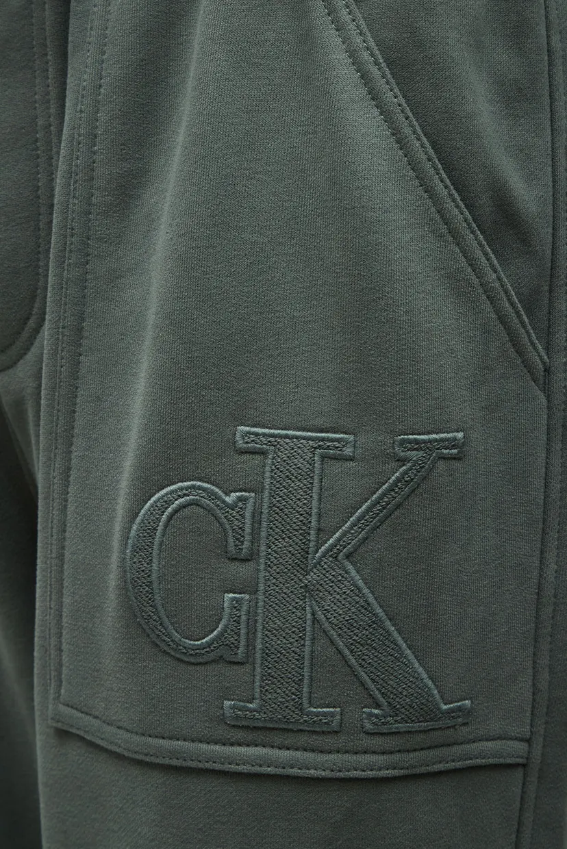 Мужские серые спортивные брюки CK APPLIQUE PANT 3