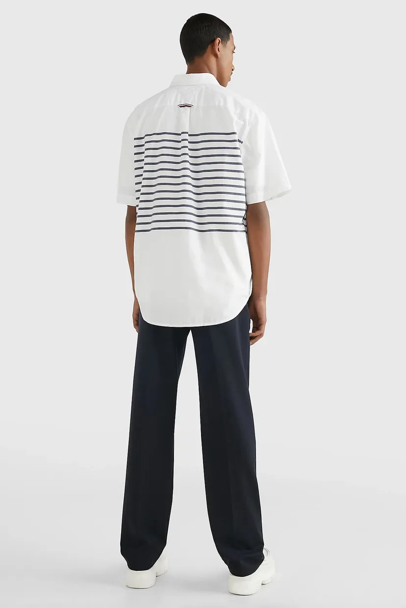 Мужская белая рубашка BRETON PLACED STRIPE 8