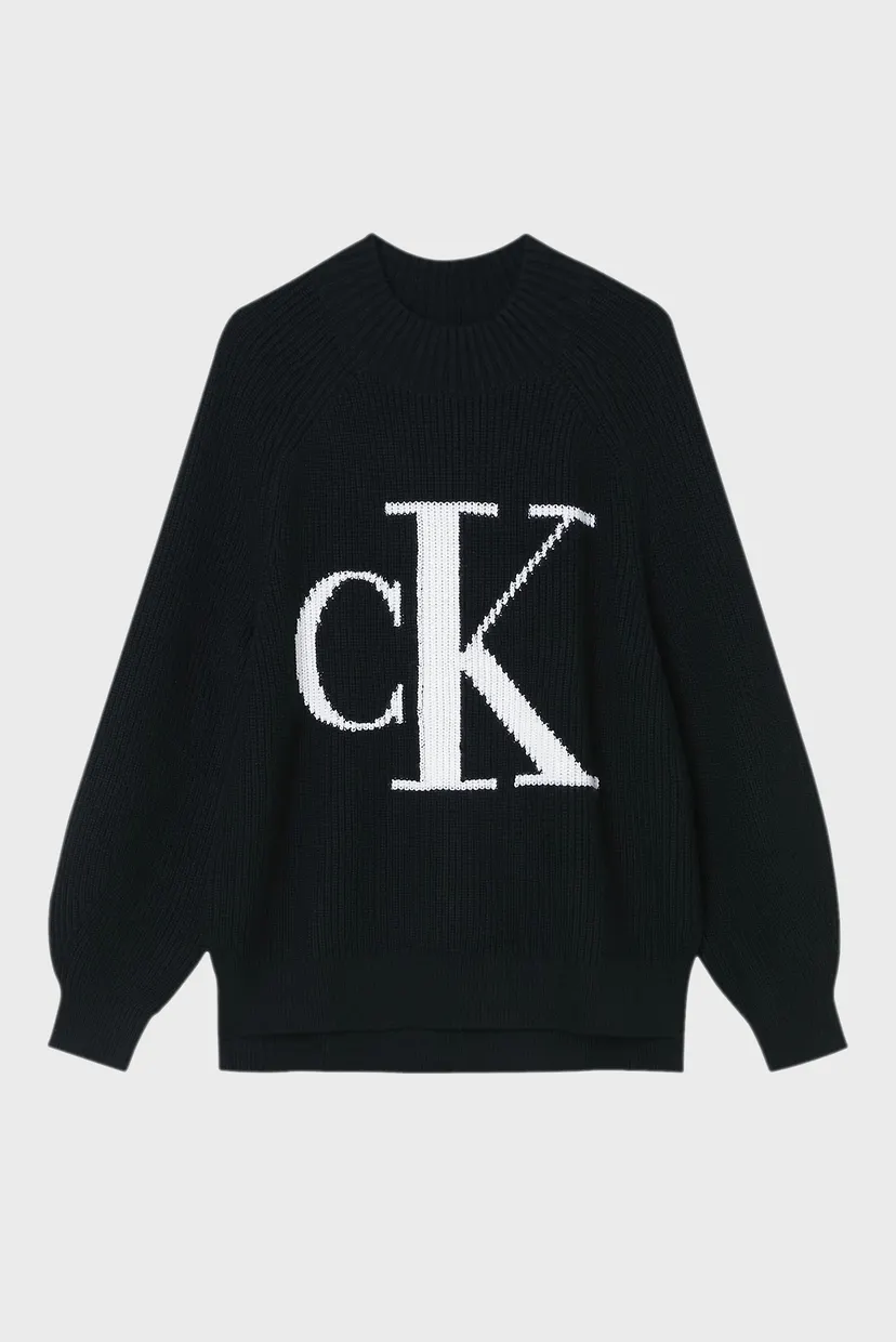 Женский черный свитер CK RAGLAN 10