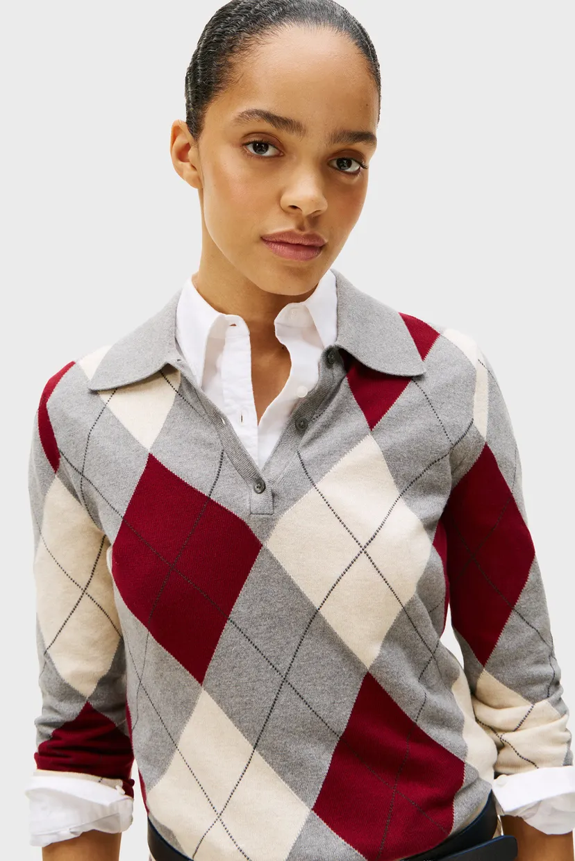 Свитер CO ARGYLE POLO-NK SWEATER 4