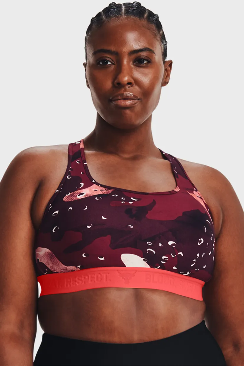 Женский бордовый топ UA Prjct Rock Printed Bra 3
