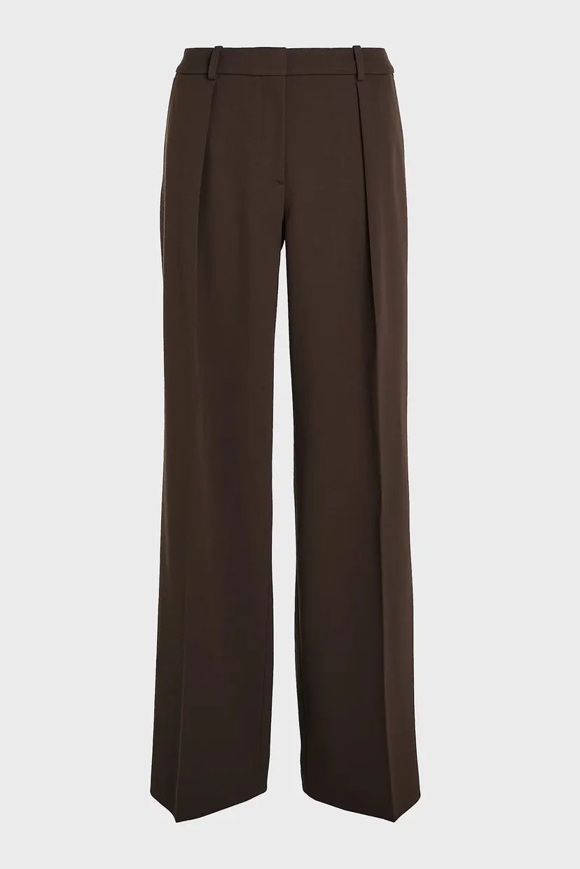 Женские коричневые брюки WOOL TWILL EXTRA WIDE LEG 6