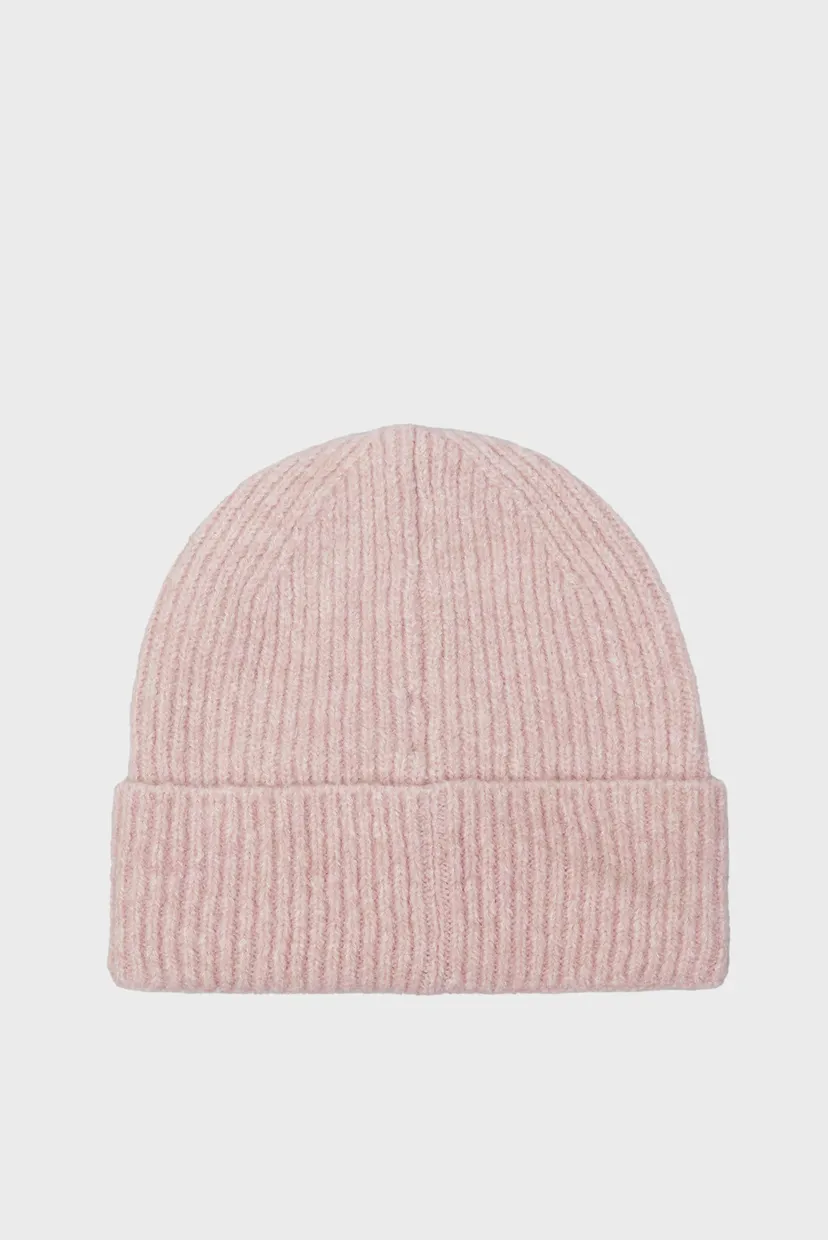 Женская розовая шапка THICK EMBROIDERY BEANIE 3