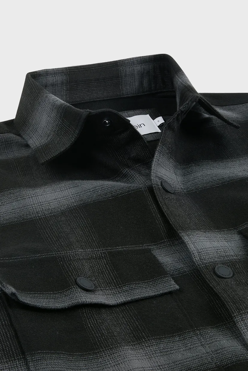Рубашка TWILL FLEECE CHECK OVERSHIRT 3