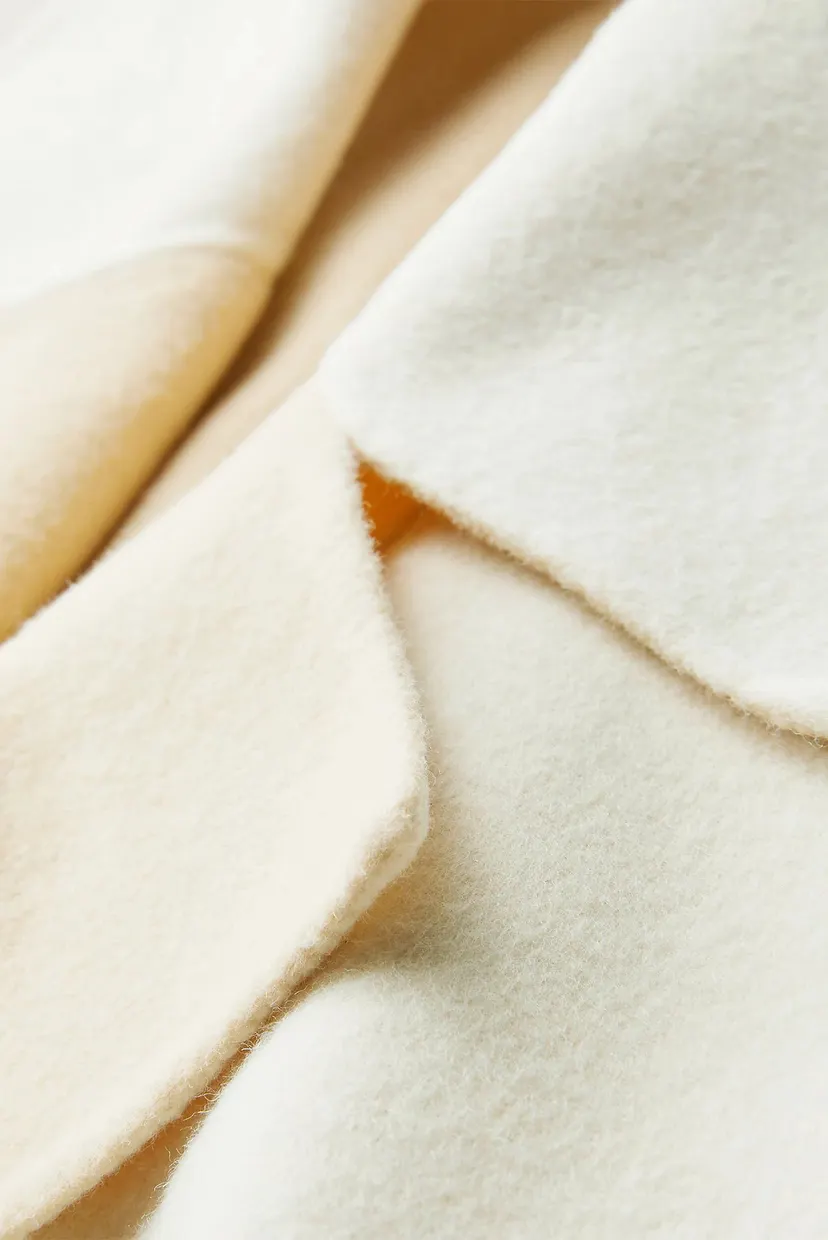 Женское белое шерстяное пальто DOUBLE FACED OVERSIZED WRAP 11