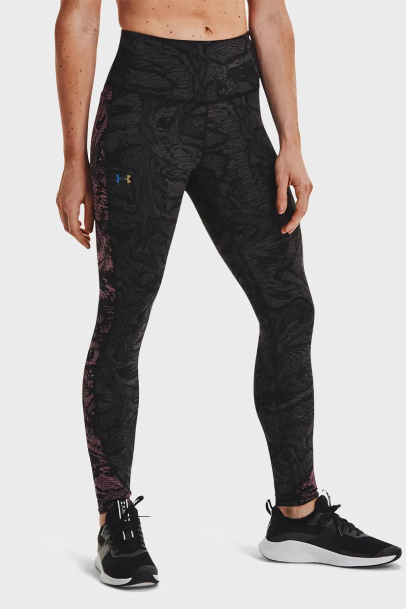 Женские черные тайтсы с узором UA RUSH ™ Legging 6M Novelty 7