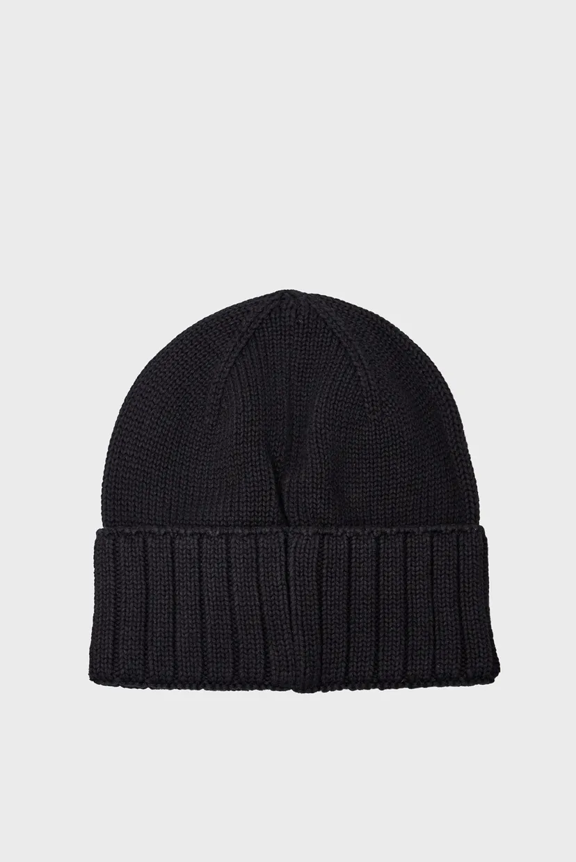 Мужская черная шапка MONO LOGO PATCH BEANIE RUB 4