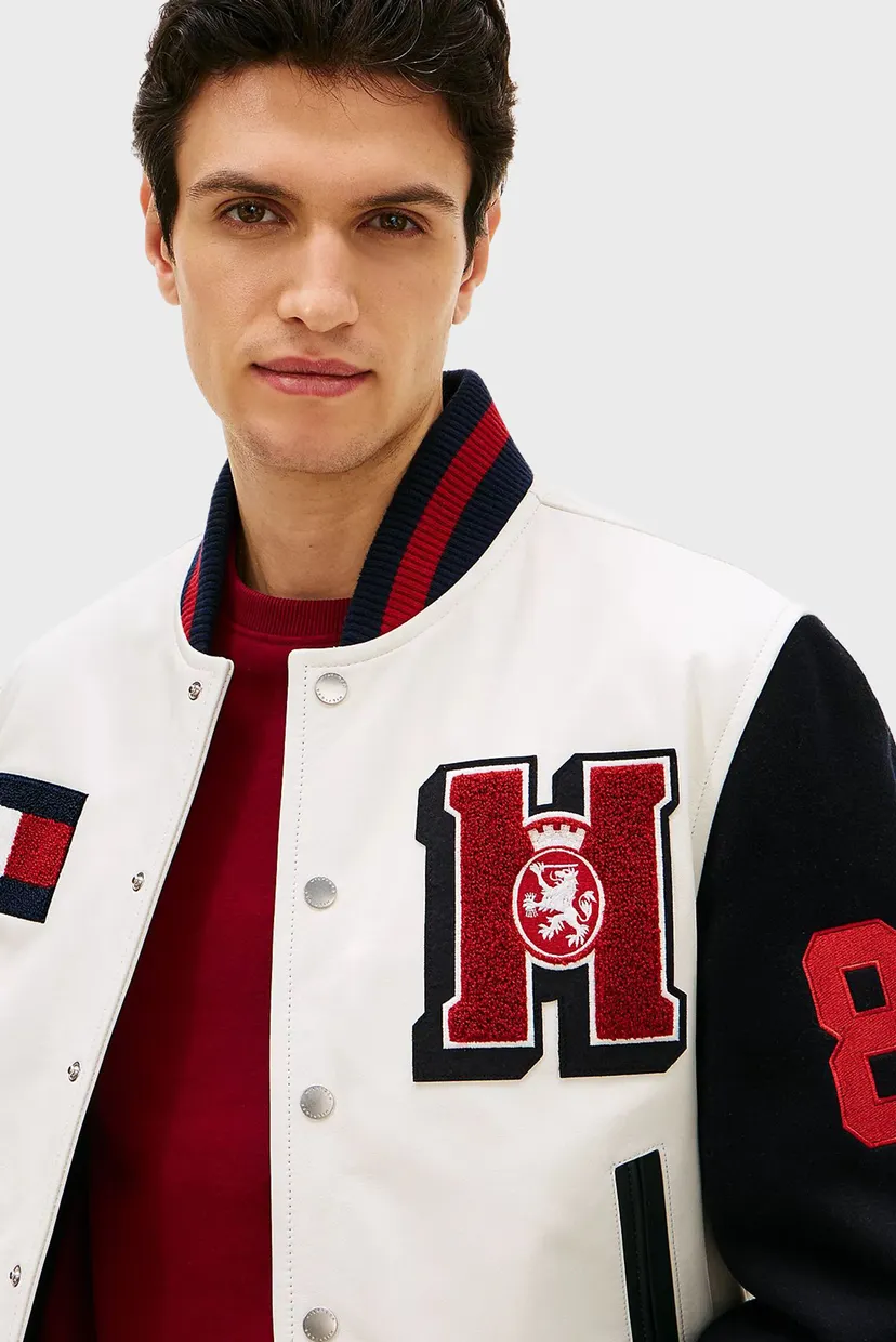 Бомбер LEATHER VARSITY JACKET 4