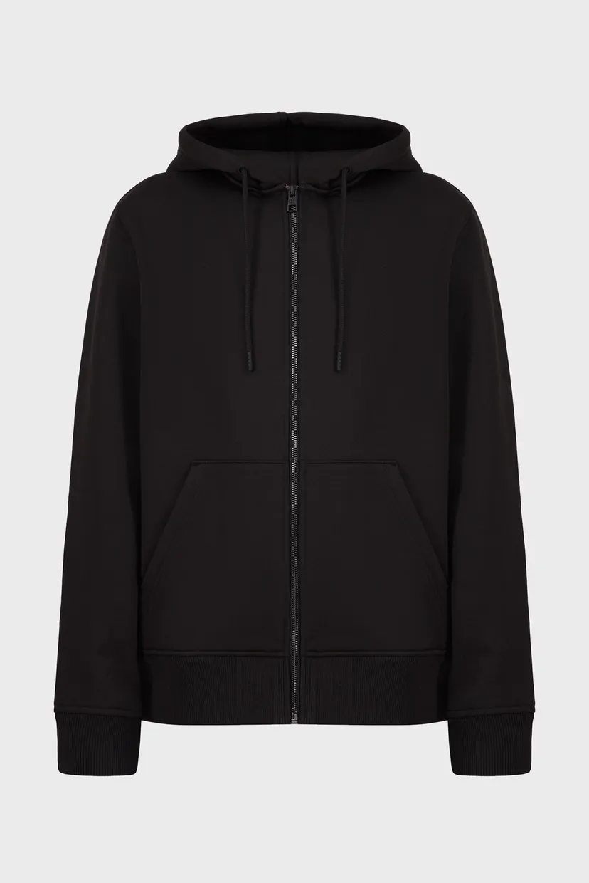 Мужское черное худи LOGO TAPE ZIP THROUGH HOODIE 6