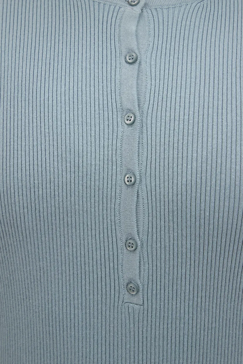 Женский голубой джемпер WOVEN LABEL HENLEY SWEATER 3