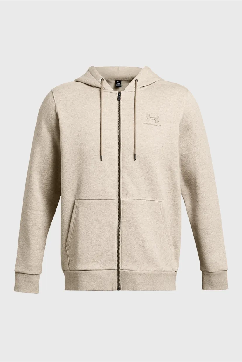 Мужское бежевое худи UA Essential Fleece FZ 4