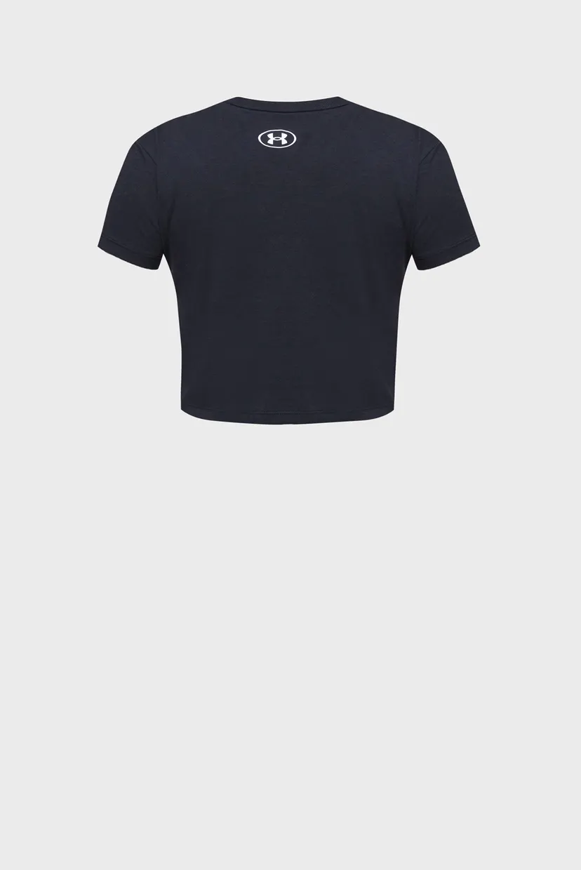 Детская черная футболка UA CROP SPORTSTYLE LOGO SS 4