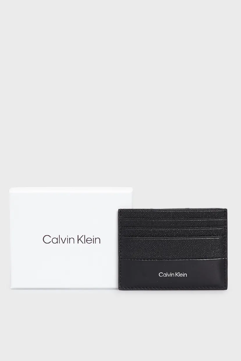 Мужской черный кожаный кардхолдер CK MUST CARDHOLDER 6CC 5