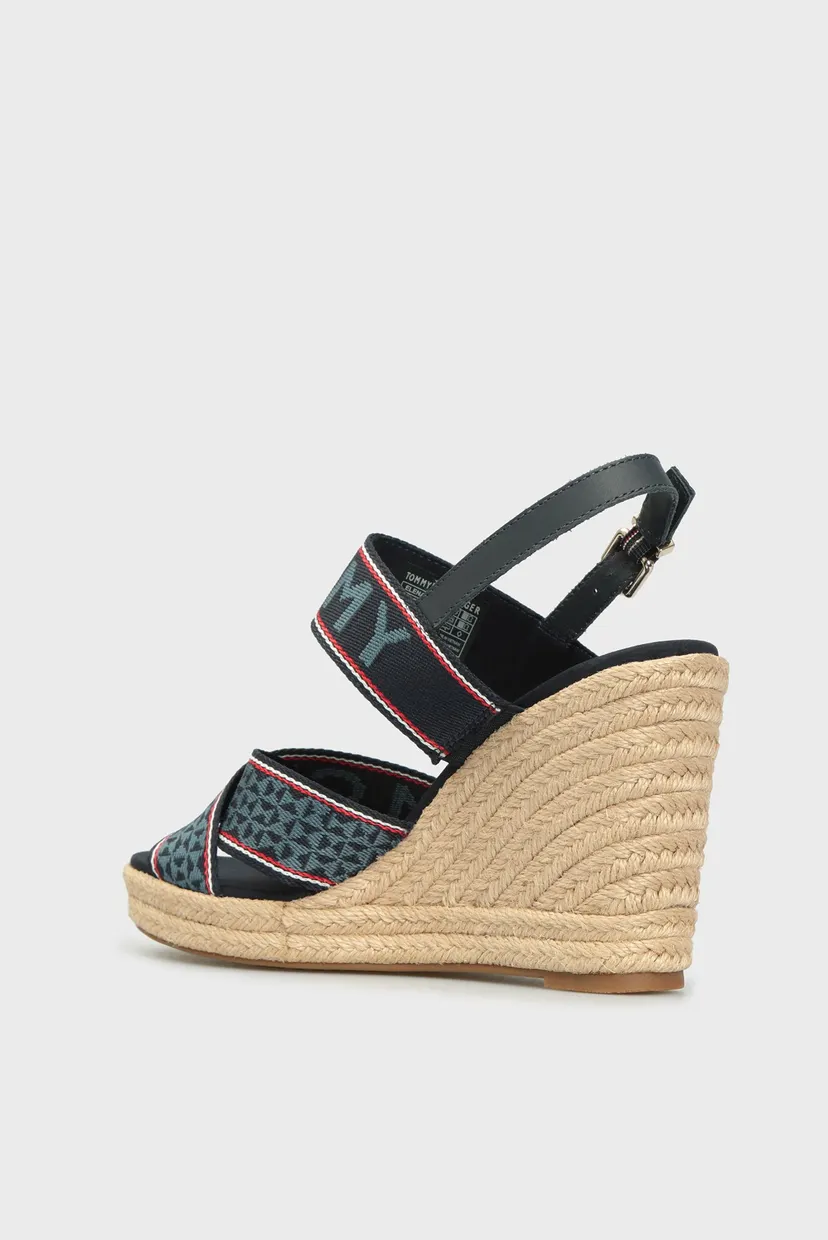 Женские синие босоножки TOMMY WEBBING HIGH WEDGE 10