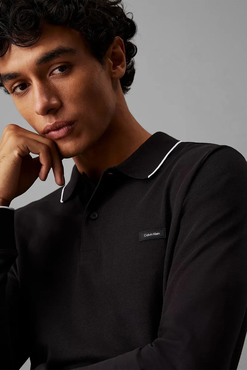 Поло с длинным рукавом STRETCH PIQUE TIPPING LS POLO 4