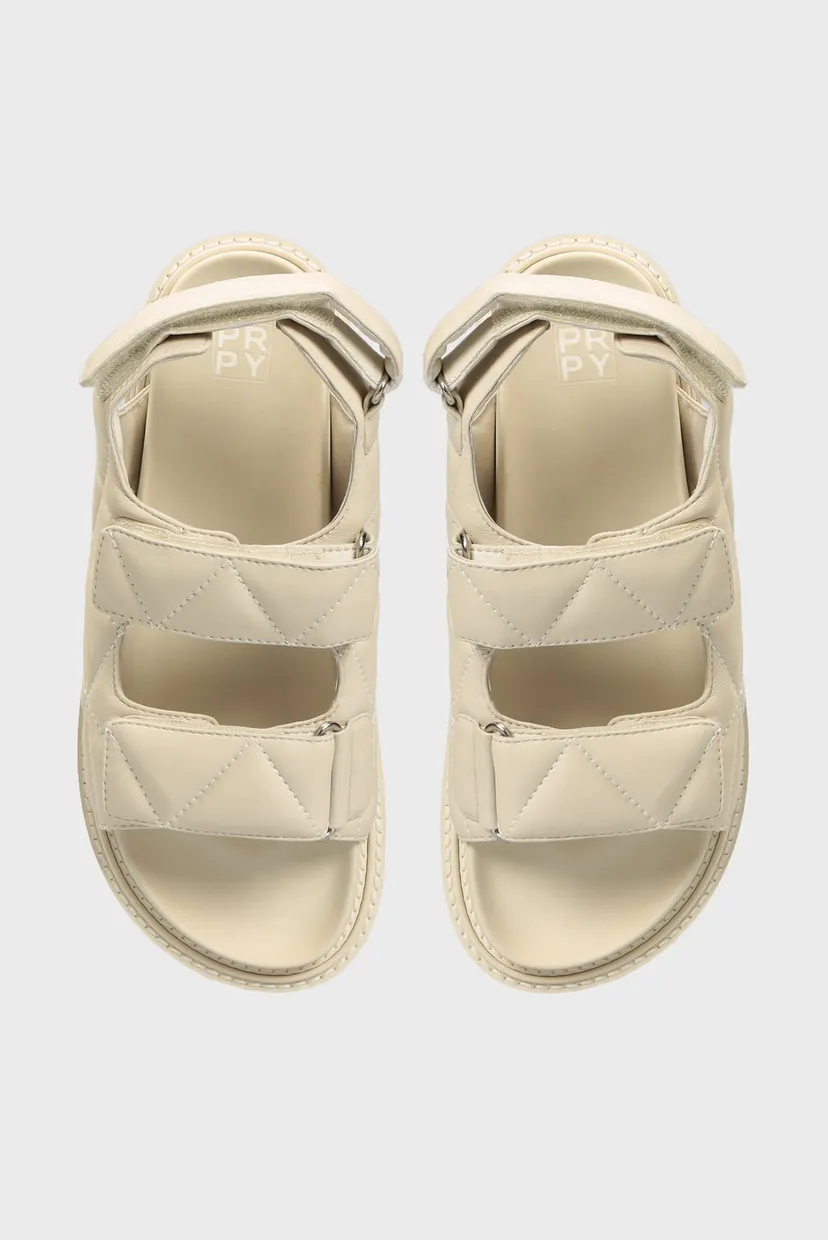 Женские бежевые кожаные сандалии Riviera 4