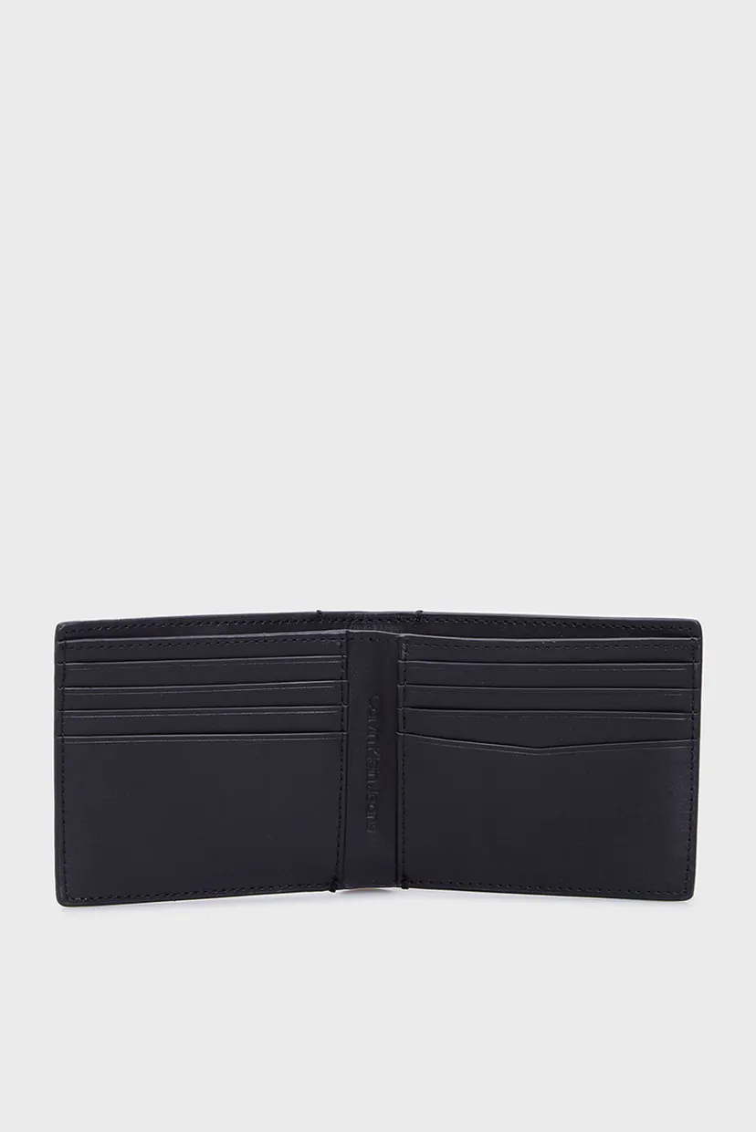 Мужской черный кожаный кошелек AOP EMBOSS BIFOLD 5