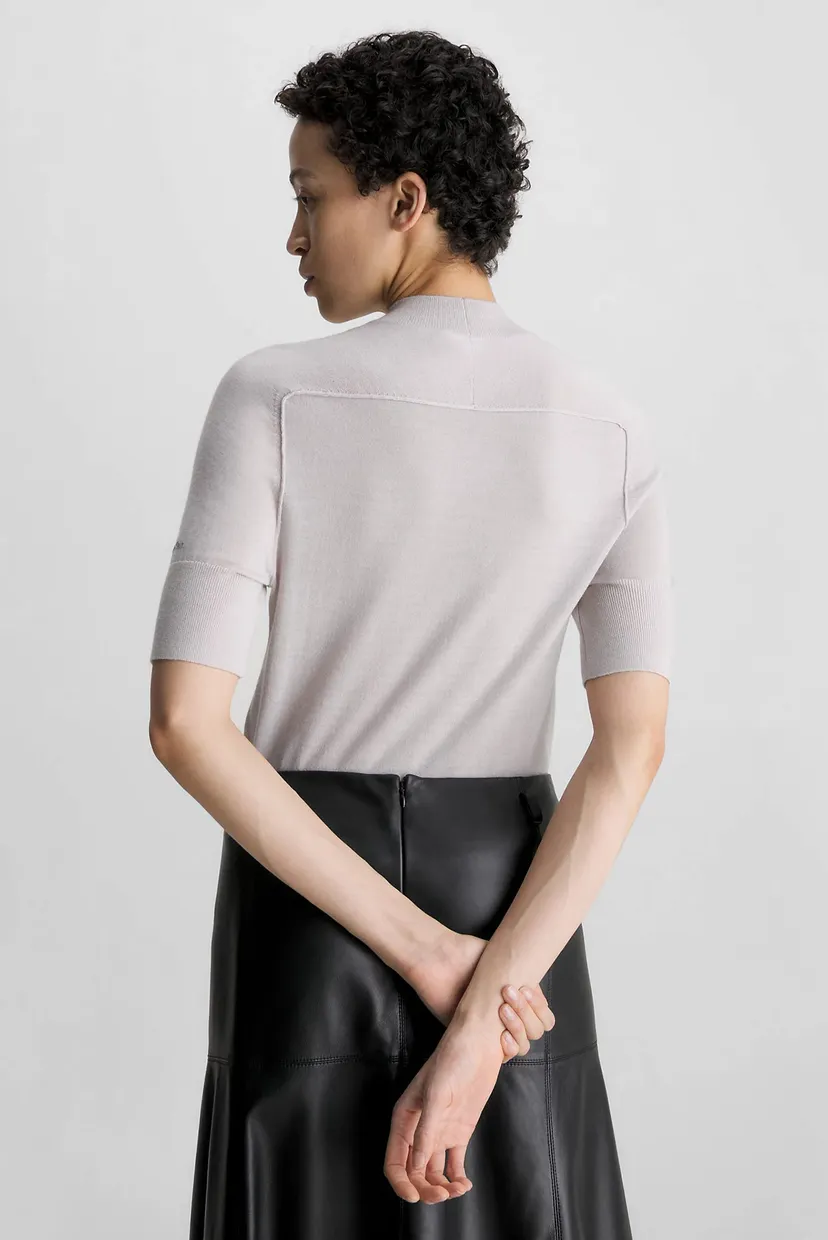 Свитер с короткими рукавами EXTRA FINE WOOL MOCKNECK SWEATER 8