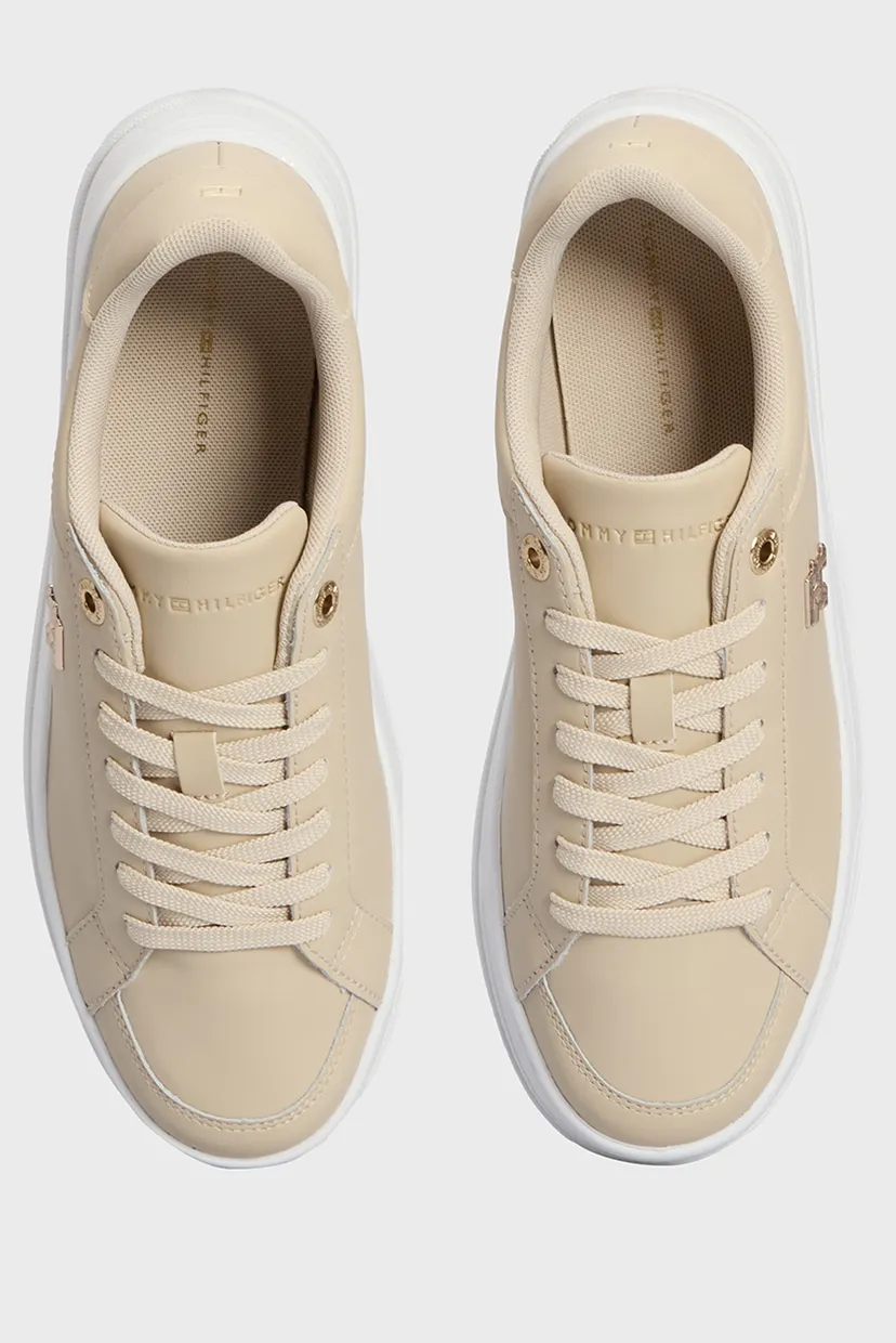 Женские бежевые сникерсы TH PLATFORM SNEAKER LTHR 4