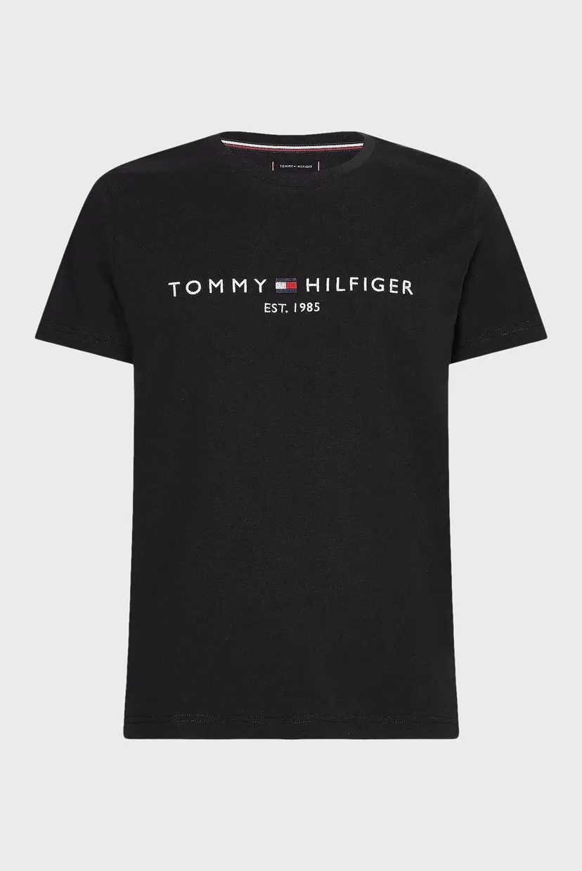 Мужская черная футболка CORE TOMMY LOGO TEE 5