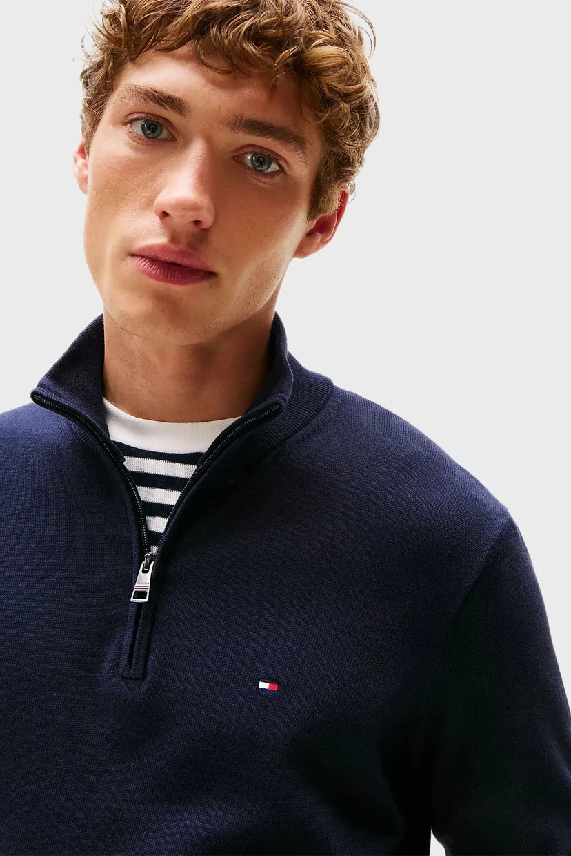Свитер/ESSENTIAL COTTON ZIP MOCK 4