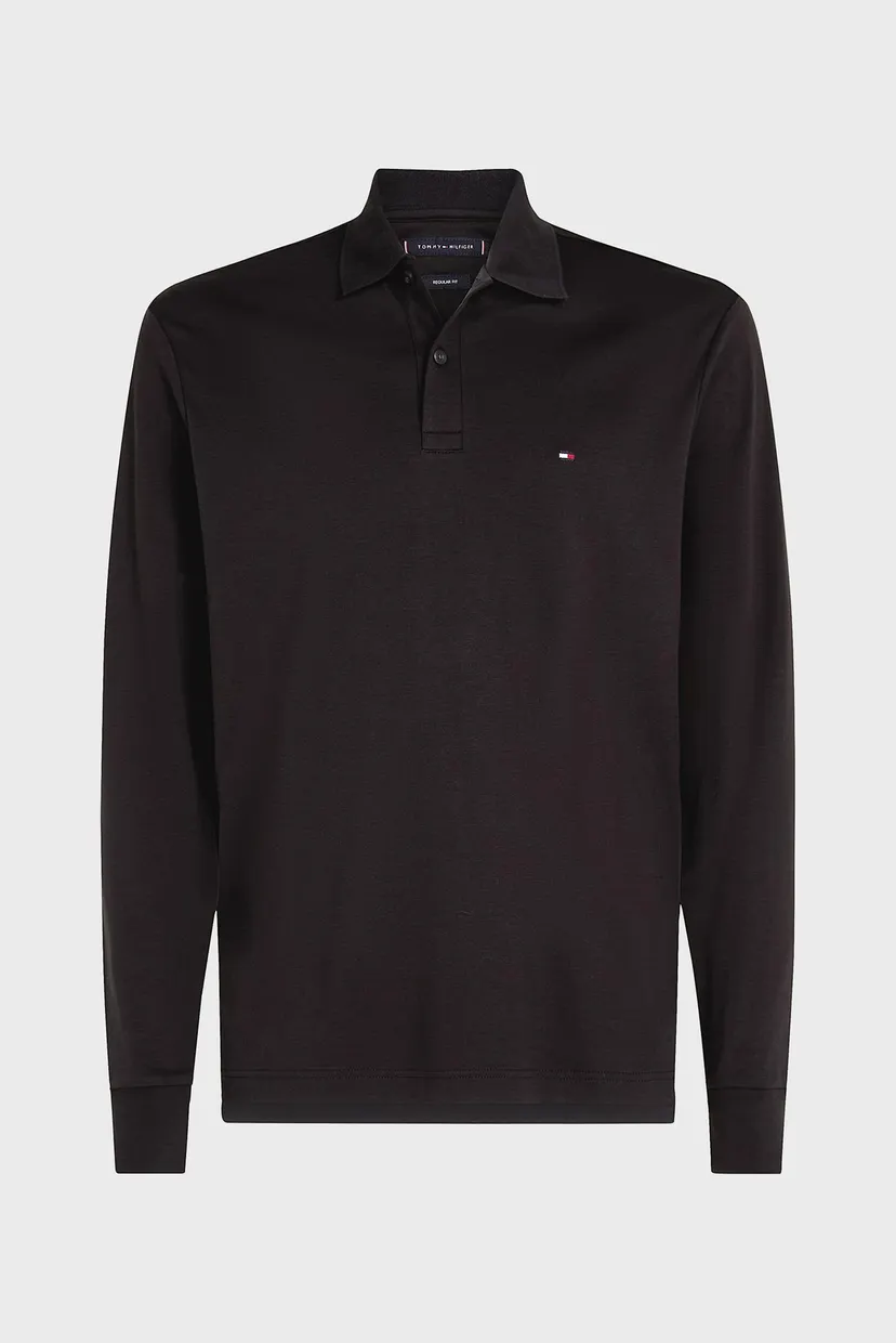 Мужское черное поло L S LIQUID COTTON REG POLO 5
