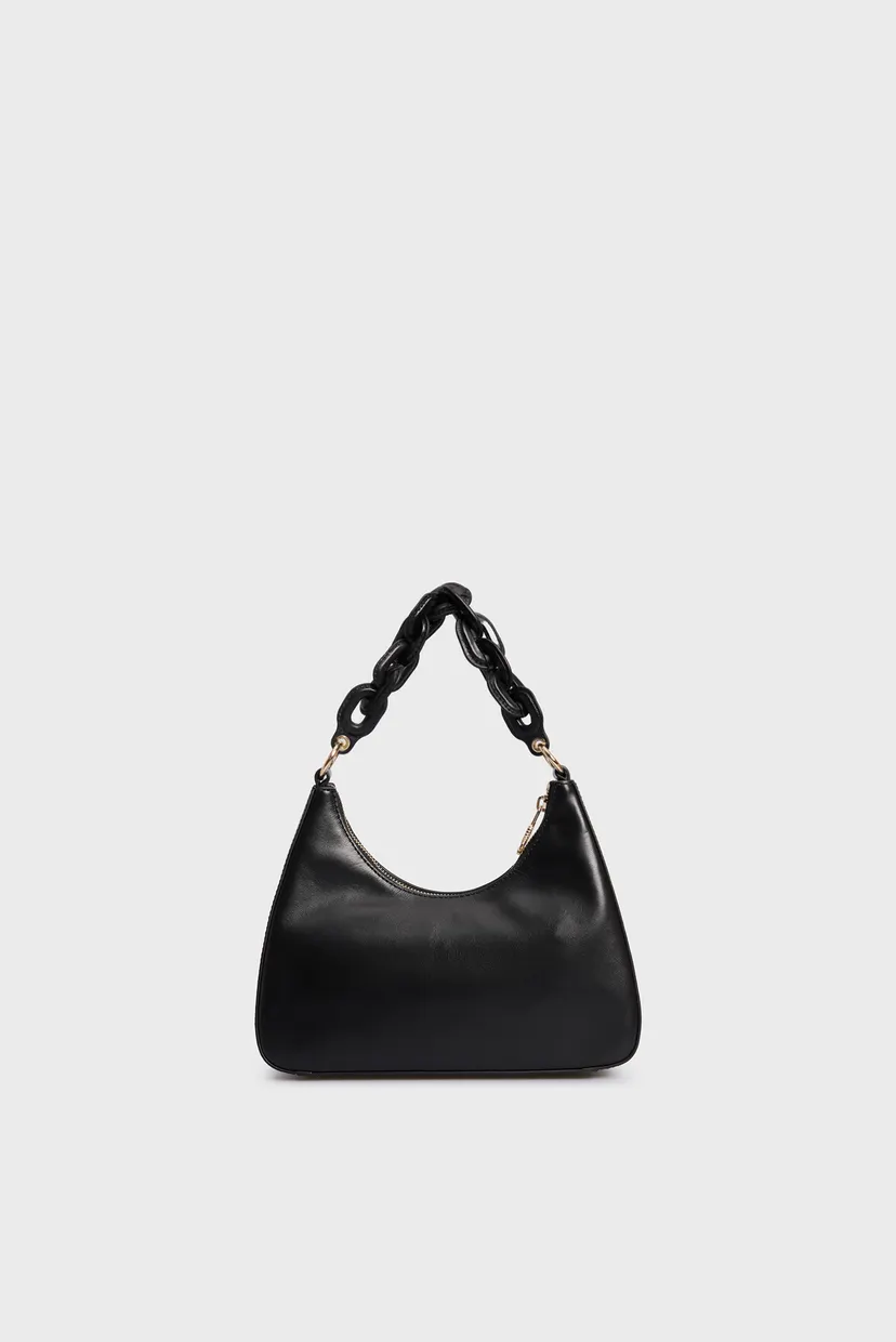 Женская черная кожаная сумка TH SOFT LEATHER SHOULDER BAG 4