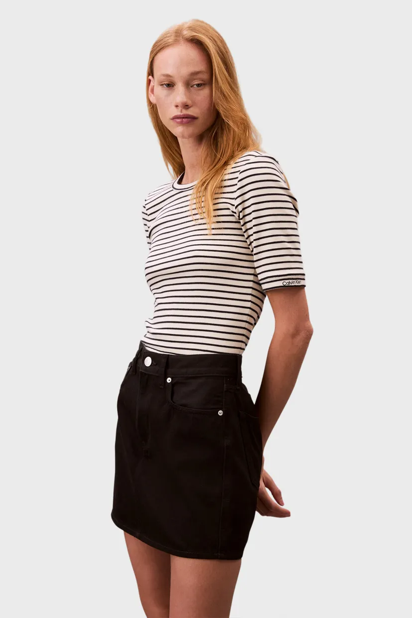 Футболка/SS Stripe Cotton RIB Tee 4