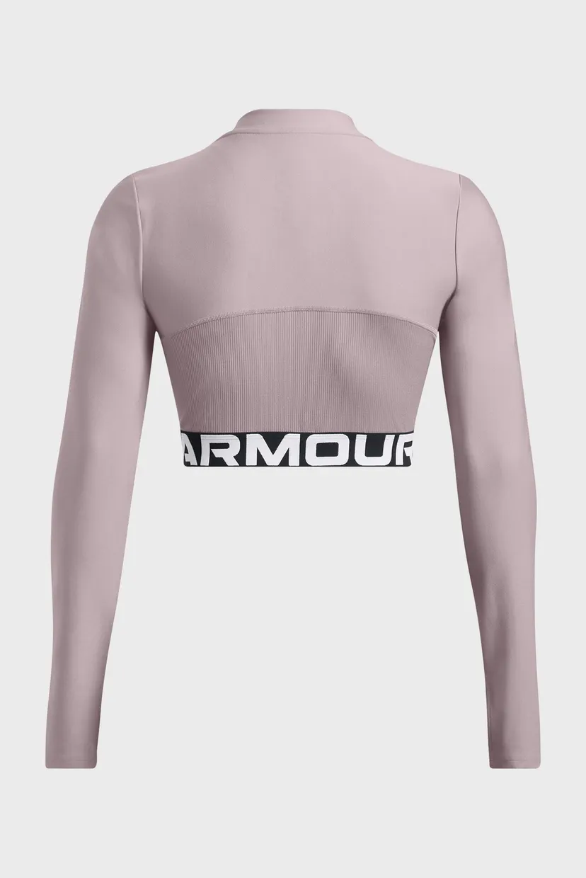 Женский пудровый топ HeatGear Rib 1 4 Zip LS 4
