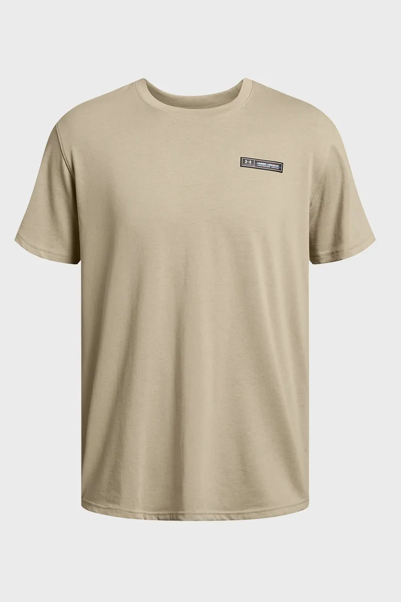 Мужская бежевая футболка UA HW ARMOUR LABEL SS 4