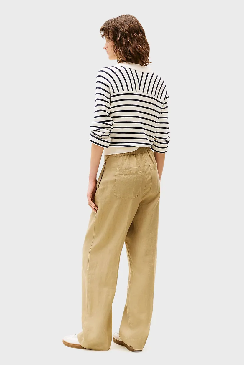 Женские бежевые льняные брюки TAILORED STRAIGHT 3