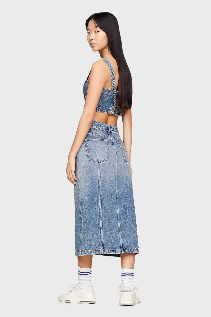 Женская голубая джинсовая юбка CLAIRE HGH MIDI SKIRT 4