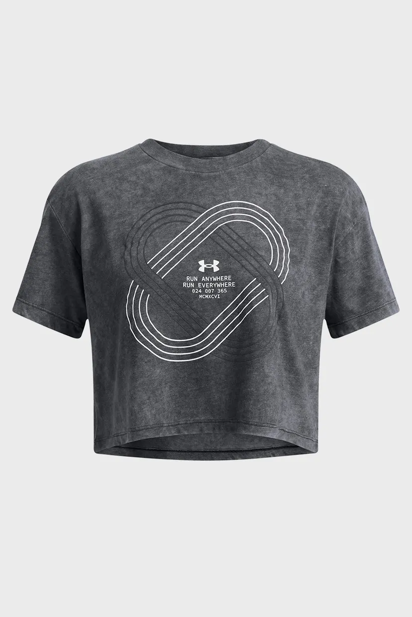 Женская серая футболка UA Run Anywhere Shortsleeve 3