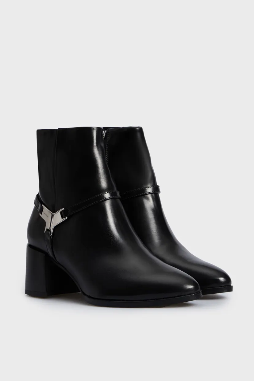 Женские черные кожаные ботильоны ANKLE BOOT 55 W HW LTH 3