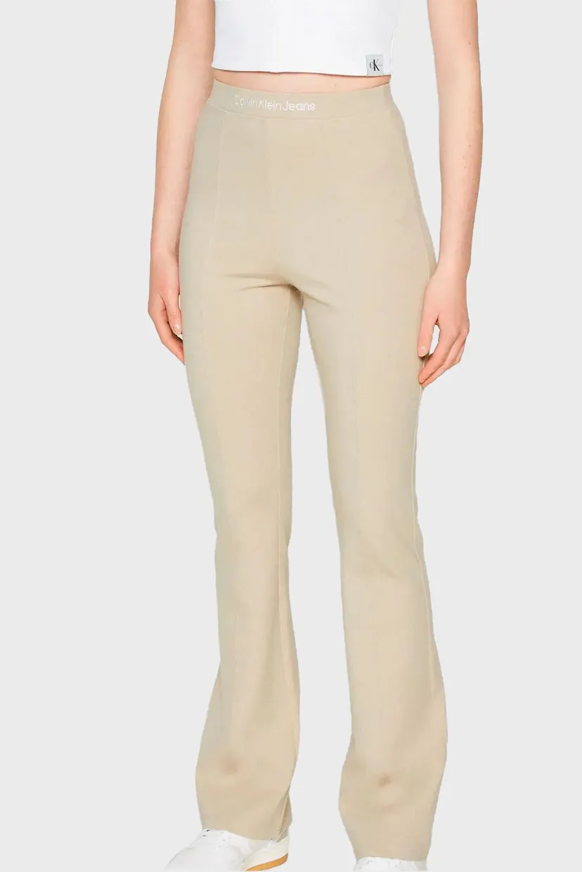 Женские бежевые брюки LOGO ELASTIC MILANO 6