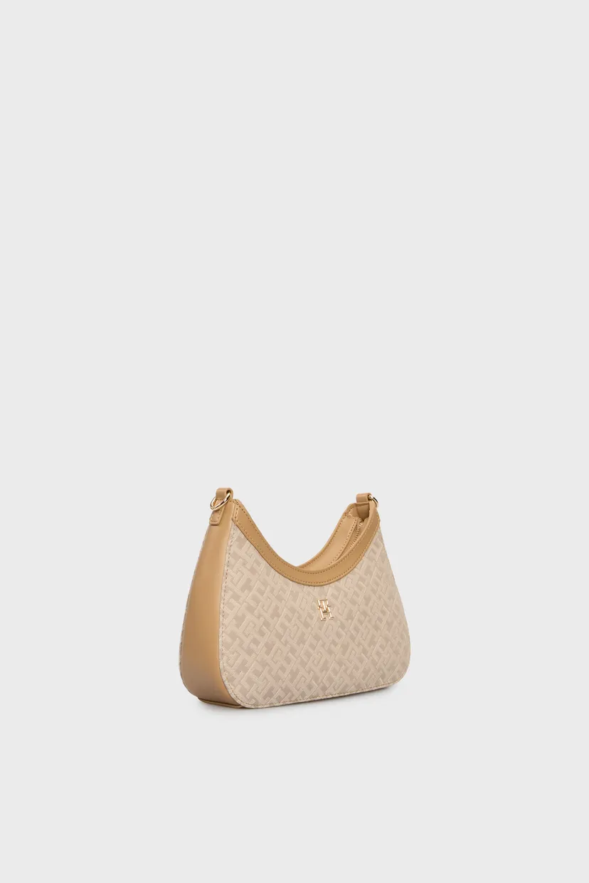 Женская бежевая сумка с узором TH JACQUARD SHOULDER BAG 3