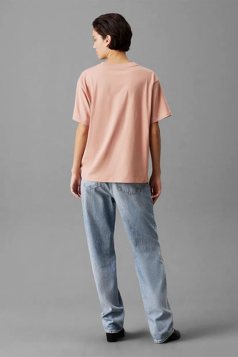 Женская персиковая футболка EMBROIDERED MONOLOGO TEE 3