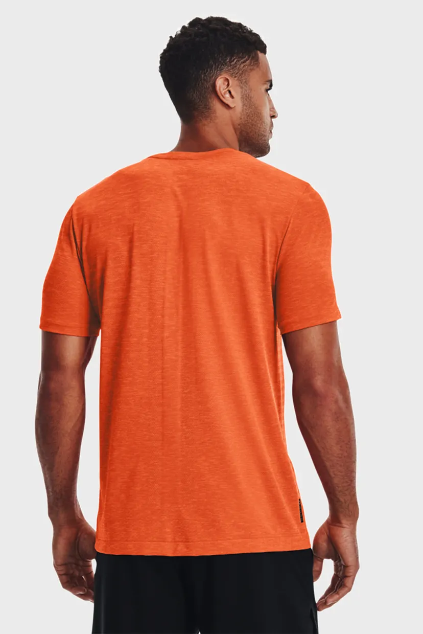 Мужская оранжевая футболка UA Rush Seamless GeoSport SS 3
