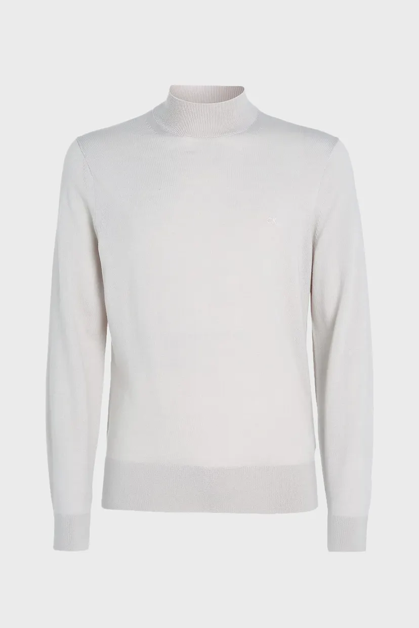 Мужской белый шерстяной гольф MERINO MOCK NECK 5