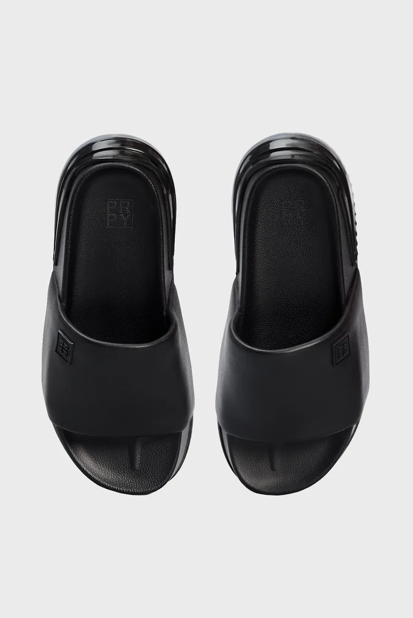 Женские черные кожаные слайдеры Kimberly 4