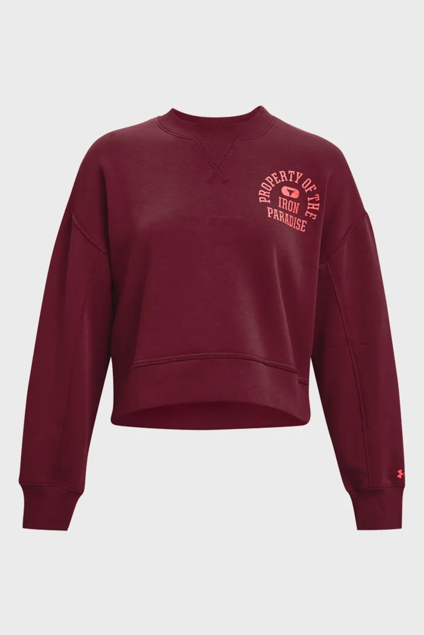 Женский бордовый свитшот UA Prjct Rock Fleece LC Crew 10
