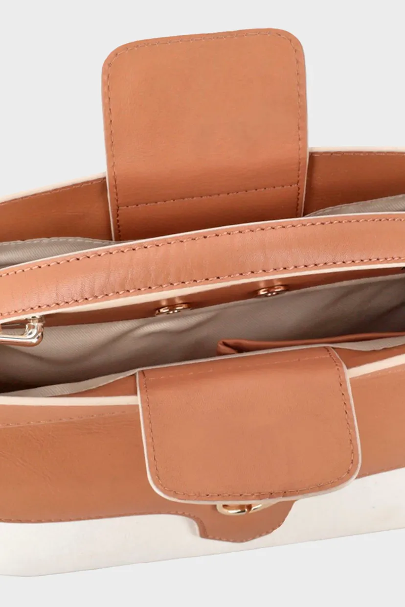 Сумка/TB/FRESIA - LEATHER+CANVAS HANDBAG 3