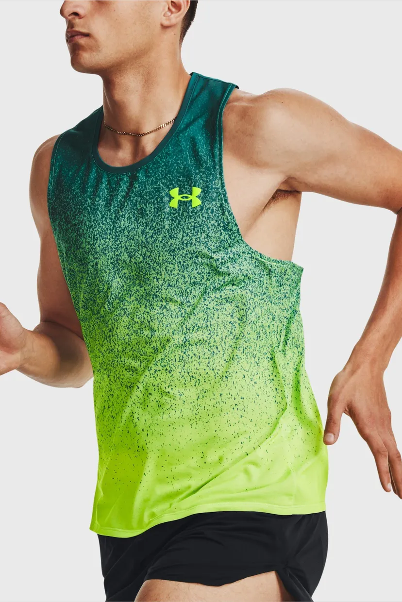 Мужская зеленая майка UA RUSH CICADA SINGLET 4
