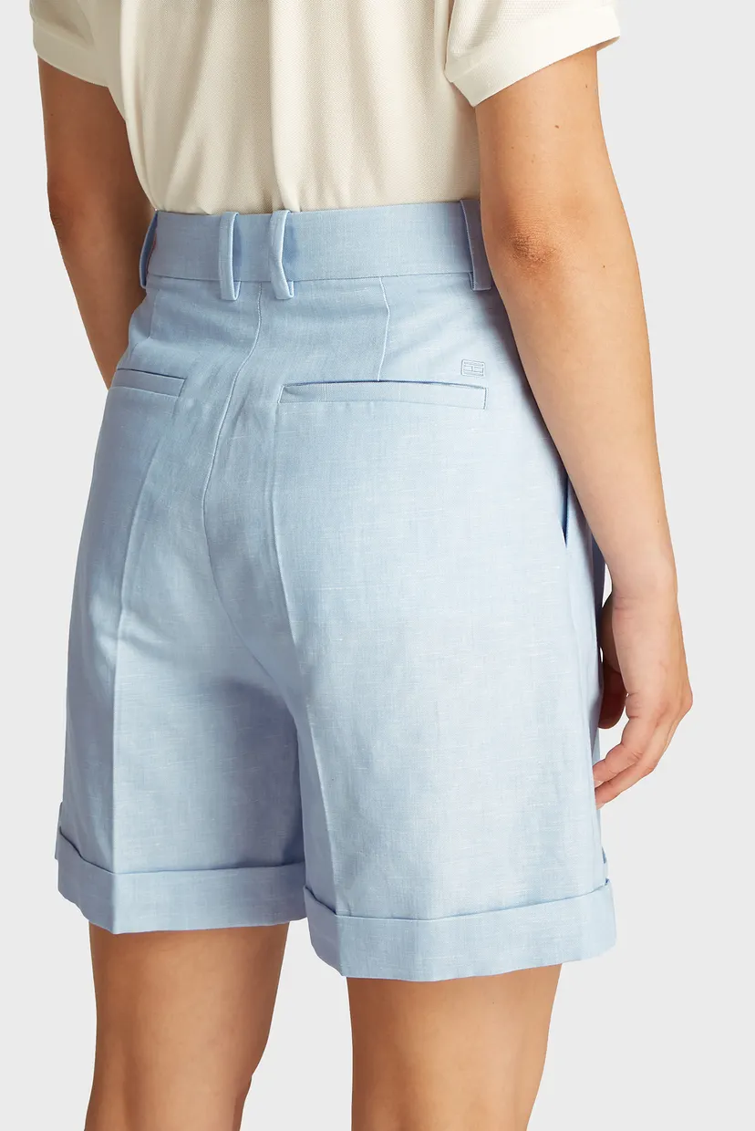 Женские голубые шорты PLEATED 4