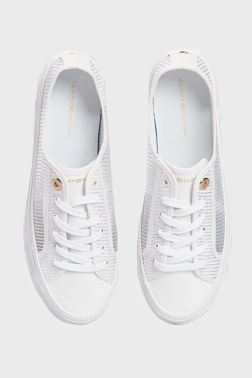 Женские белые сникеры GLITTER TRANSPARENT VULC SNEAKER 9