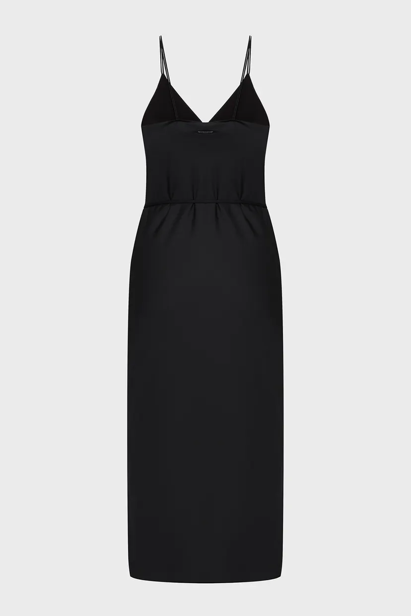 Женское черное платье RECYCLED CDC MIDI SLIP 7
