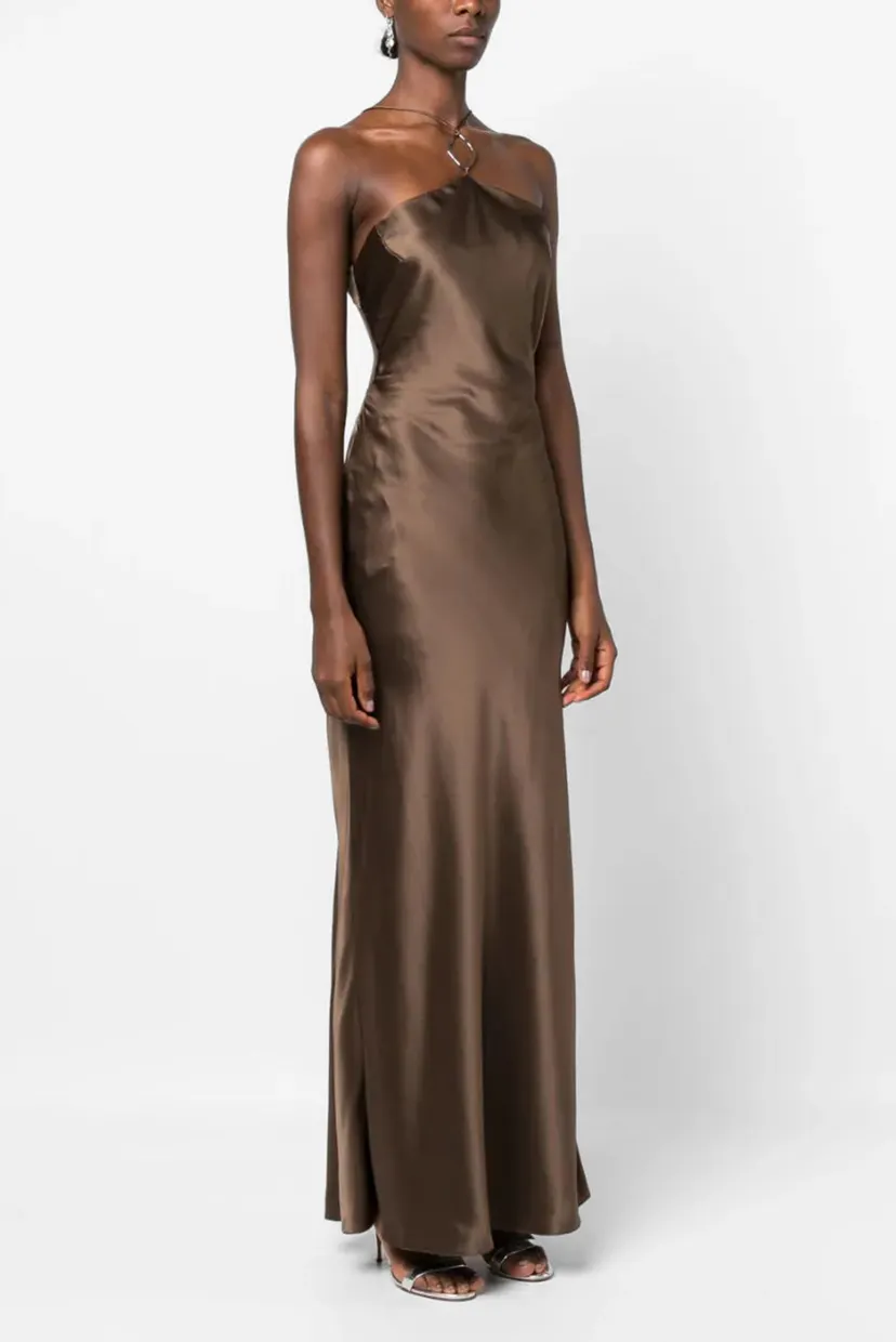Платье SILK HALTERNECK SLIP MAXI DRESS 3