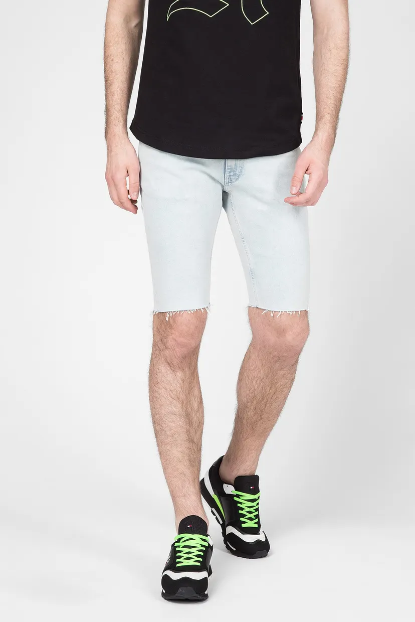 Мужские голубые джинсовые шорты Lewis Hamilton SLIM BLEACH WASH 6